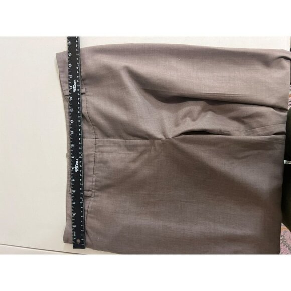 Ann Taylor Signature Fit (Just Below Waist) Sz 12 Taupe Brown Dress Pants Wide L - Picture 6 of 7